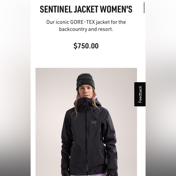 NWT Arc’teryx white line, black sapphire, Sentinel, women’s jacket - Picture 6 of 9
